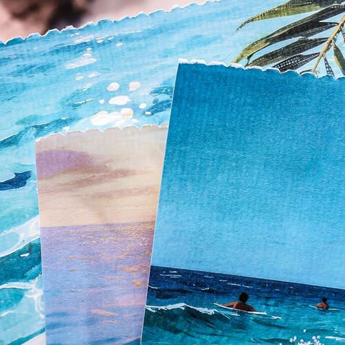 PRSTINCOL Summer Beach Stickers Book,50 Sheets Vintage Ocean Sticker Book for Journaling Scrapbooking,8.3x5.5 Inch Aesthetic Surf Stickers for Adults Crafts - Image 6