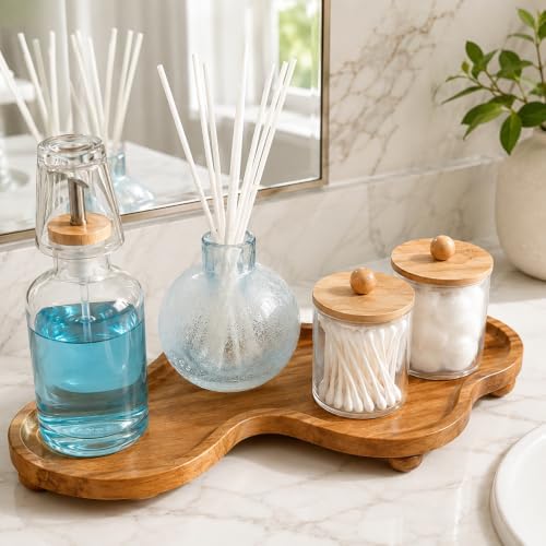 Teak Wood Decorative Tray, Freeform Bathroom Counter Tray, 15 Inch - Image 5