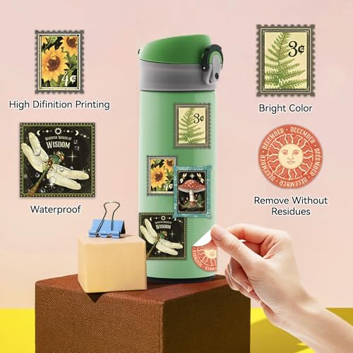 Cottagecore Stickers Vintage Nature - Botanical Mushroom & Sunflower Waterproof Vinyl for Adults | Journal Planner Decor | Laptop Water Bottle Scrapbooking - Image 4
