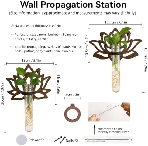 Artilady Plant Propagation Station Wall Hanging, Planter Terrariums Tube - Image 5