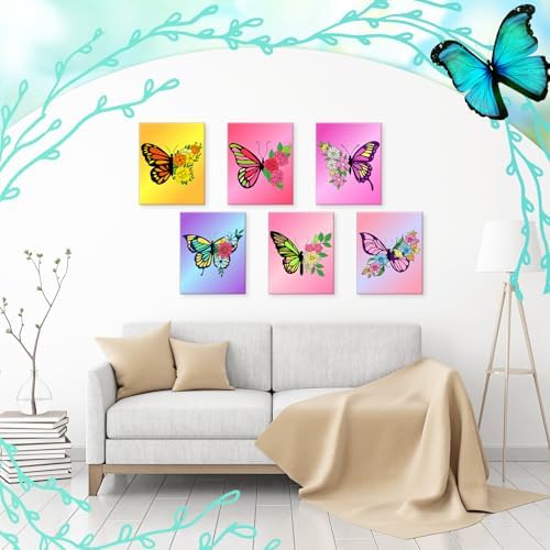 Affrolling 12 Pcs Pre Drawn Canvas for Painting for Adults 8 x 8 Inch Canvas Painting Kits Stretched with Drawing Ready to Paint Beginner Artists Date Night Party Supplies(Butterfly) - Image 5