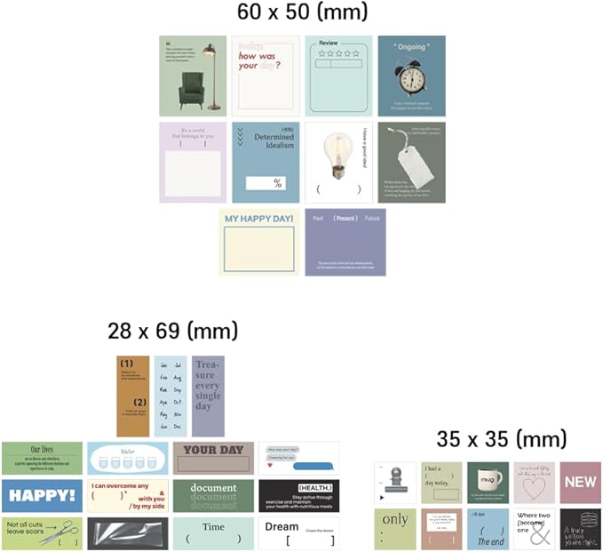 Monolike Today's Record Sticker Pack Series.2 (102Pcs) - Variety Pack, Journal, Scrapbook, Waterproof, Fancy Sticker