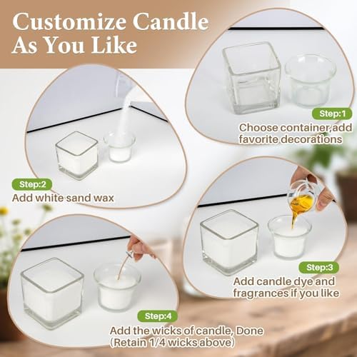 Sukh 15oz Sand Candles with Wicks - White Candle Sand Refillable Wax - Image 6