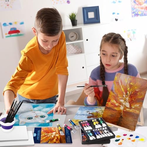 koseibal Kids Acrylic Paint Set with Canvas, Art Supplies Kits for Adults - Image 6