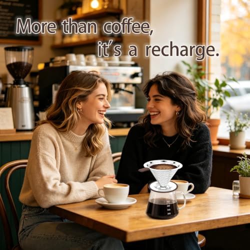 Pour Over Coffee Maker Dripper 600 Mesh Reusable Coffee Filter - Image 7