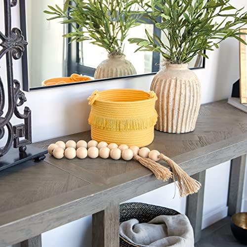 NaturalCozy 3-Piece Boho Decor Storage Basket Set – Cotton Rope Woven Baskets for Organizing! Small Basket for Baby Stuff, Baby Shower, Gift Basket, Nursery Basket, Planter, Toy Basket, Shelves - Image 5