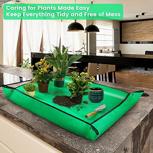 Onlysuki 3PCS 39.5" x 31.5" Large Potting Mat for Indoor Plants Transplanting and Dirt Control Garden Gifts for Women Men - Image 3
