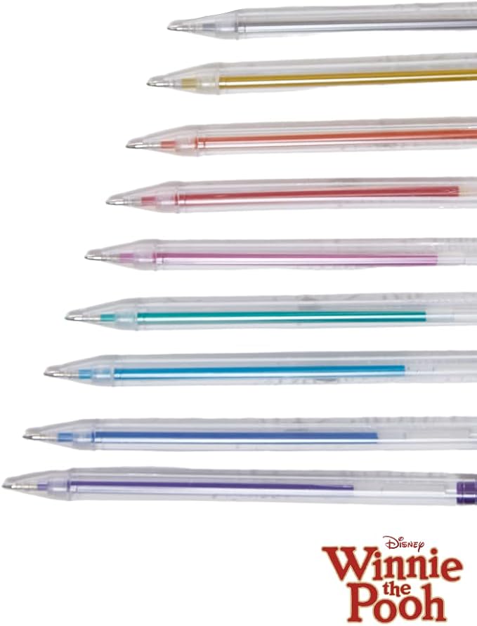 Disney Winnie the Pooh Gel Pens Set for Kids, 24 Pack with Glitter Gel Pens, Cute Pens for Girls and Boys