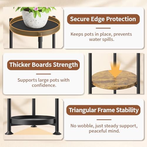 LASZOLA Plant Stand Tall Flower Holder for Indoor Corner, 4 Tier Black - Image 4
