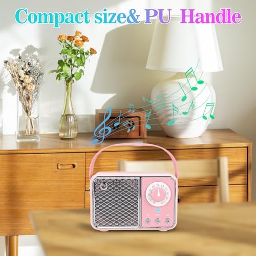 Dosmix Kawaii Room Decor, Retro Bluetooth Speaker,Pink Vintage - Image 7
