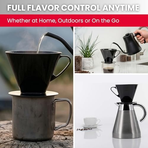 Westmark Pour Over Coffee Dripper, Coffee Filter Cone Size 4, Reusable Plastic for Manual Brewing, Up to 4 Cups, Model 24442261 - Image 5