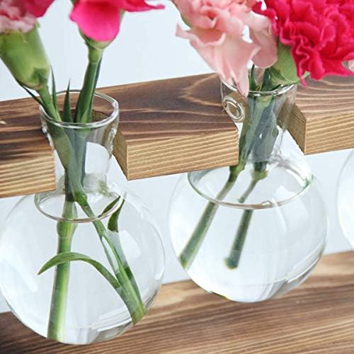 Kingbuy Glass Plant Terrarium with Retro Wood Stand, 3 Bulbs - Image 5