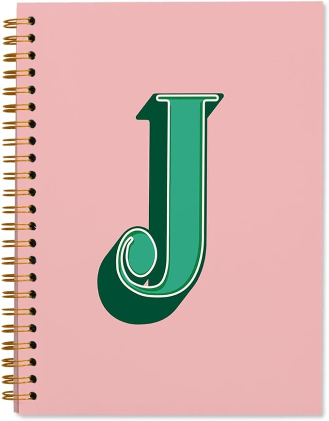 ShowDraven Vintage Initial Letter J Notebook, Personalized Gifts Notebook, Custom Notebook Journals for Writing, Customized Gifts, Monogrammed Gifts for Women, Hardcover Spiral Notebook 5.5 x 8.3