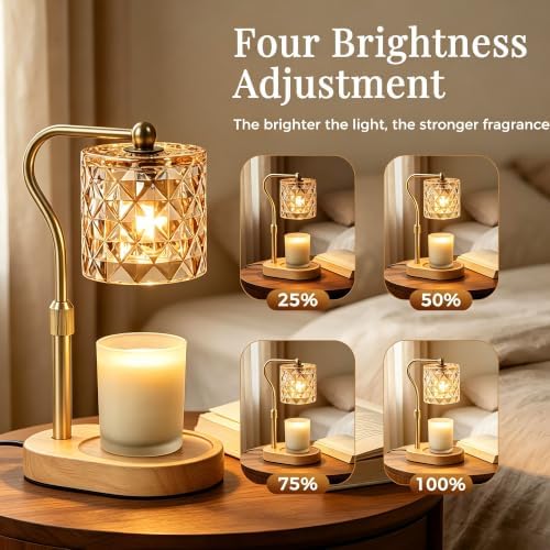 Candle Warmer Lamp with Timer Dimmable, Mother's Day/Birthday Gifts for Women Mom Her, House Warming Gifts New Home, Wax Melt Warmer Modern Farmhouse Decor for Yankee Candle (Diamond-Nature) - Image 4