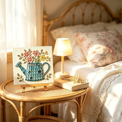Garden Flowerpot Mosaic Art Kit Floral,Mosaic Art Kits for Adults (Style H) - Image 2