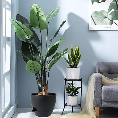 UOUZ 12inch 2Pack Large Self Watering Planters, Plastic Plant Pots with 60oZ Removable Deep Reservoir and Multi Mesh Drainage Holes for Indoor Outdoor Garden Plants and Flowers, Black - Image 7