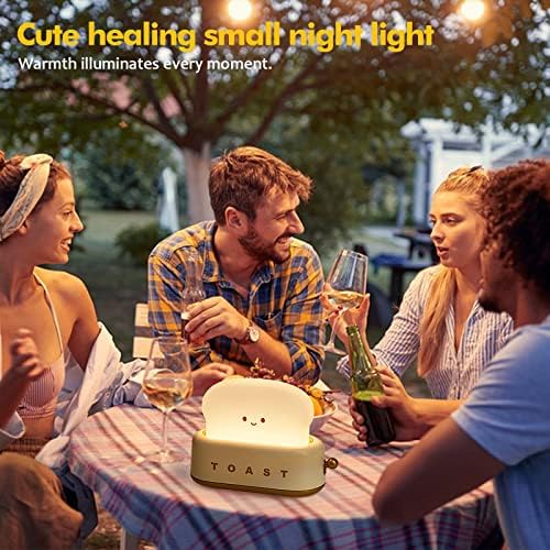 QANYI Small Table Lamp, Cute Toast Bread LED Bedroom Nightstand Light with Timer and Rechargeable, Cool Birthday Gift for Baby Kids Children Girls Boys - Image 5