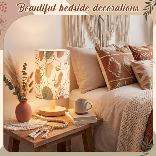 VIHOSE Boho Table Lamp with Linen Shade & Wood Base, 16 Color Dimmable LED Bedside Desk Lamp, Bohemian Bedroom Nightlight for Bedroom, Nursery, Cute Bohemian Room Decor Birthday Gift - Image 6