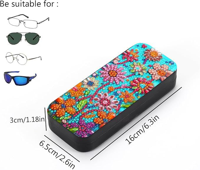 Leatrice 5d Diamond Art Kits for Adults Small Diamond Painting Kit Gem Art Paint by Diamonds Eyeglasses Case Dots DIY for Beginner Women