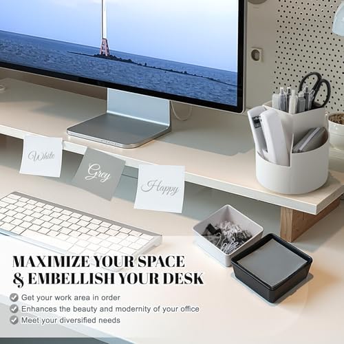 Kosiz 27 Pcs Black White Desk Accessories Gift for Aesthetic Desk Organizer Neutral Office Supplies Pen Holder Stapler Binder Sticky Notes Paper Clips Scissor Staples for Back to School(Classics) - Image 3