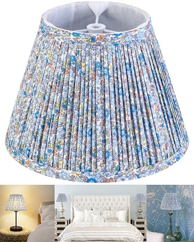 GO&SO Small Pleated Lamp Shade Set of 1,5"×9"×6.4" Bell Shade Boho Floral by GOSO