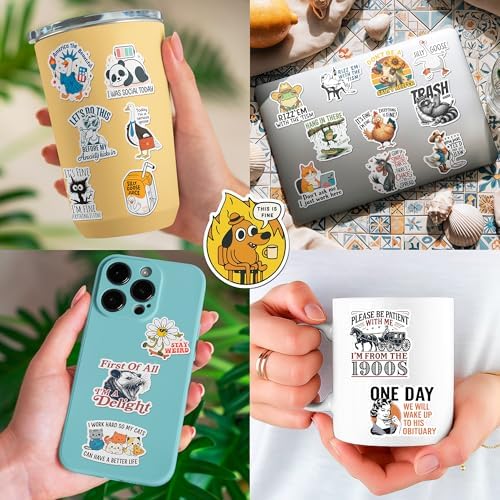 200 PCS Funny Holographic Stickers for Adults, Waterproof Vinyl Sarcastic Meme Decals for Laptop, Water Bottle, Phone, Kindle, Journal, Scrapbook, Bumper, Skateboard, Luggage, No Repeats - Image 5