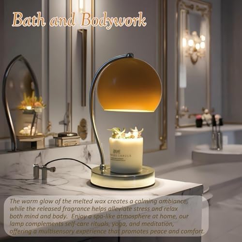Wide Base Candle Warmer Lamp, Timer & Dimmer (Orange) - Image 5