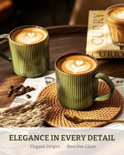 famiware Coffee Mug Set of 4, Star 12 oz Ceramic Mugs Cups Set with Handle - Image 2