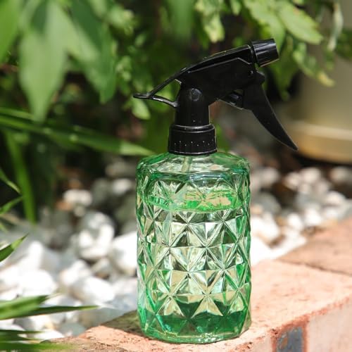 OFFIDIX Fine Mist Plant Mister, Handheld Pressure Glass Spray Bottles, 0.35L/11.8oz Watering Can with Adjustable Nozzle for Outdoor Indoor Gardening and Cleaning Work (Green) - Image 5