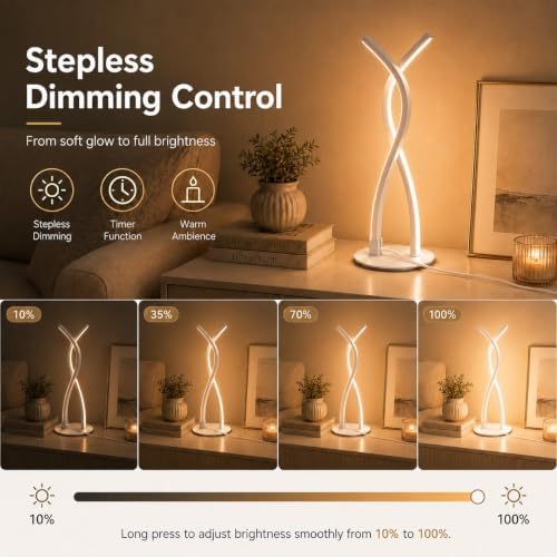 MORIACC Smart LED Desk Lamp, App Control & Remote, Dimmable Bedside Light - Image 4