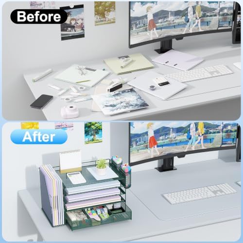 gianotter 5-Tier Desk Organizer with Drawers and File Holders - Image 2