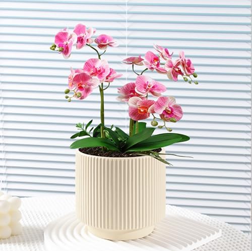 Ceramic 4.9+6.3 inch Planters, Modern Home and Office Flowerpot, Indoor and Outdoor Flowerpot with Drainage Hole (Light Yellow) - Image 3