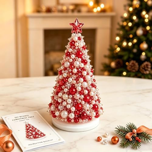 Craft Kits for Adults DIY Beaded Christmas Tree Indoor Desk Decorations Kit by CLNXMT
