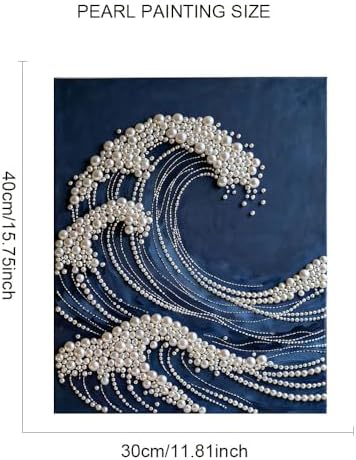 Mrchfr Wave Pearl Painting Kit for Adults & Beginners, DIY Ocean Theme DIY All-Pearl Dot Painting, Stress Relief Art Craft Supplies for Gift Home Wall Decor, No Frame (Style B) - Image 2