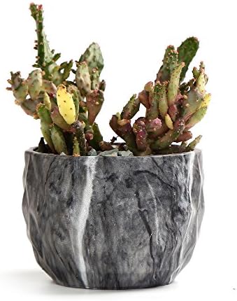 Sun-E Ceramic Succulent Pots, 3.35 Inch Marbled Flower Pots, Set of 4 - Image 4
