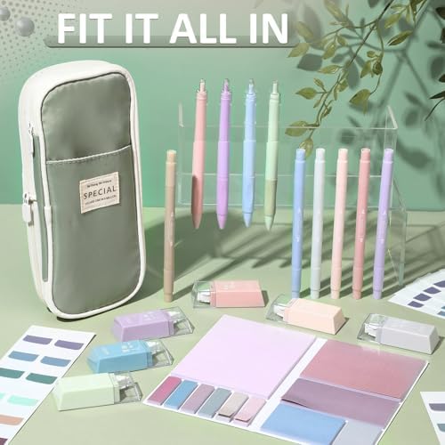 38pcs Aesthetic Office Supplies Kit, Morandi Color, Cute - Image 6