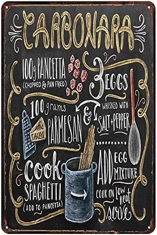 Vintage carbonara Tin Sign Retro Food Metel Sign by TREEPERI