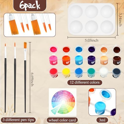 Dinifee 6 Pack Pre Drawn Canvas for Painting Pre Printed Canvas Kit 8 x 10 Inch Stretched Cotton Paint and Sip Set for Adults Couple Party Graduation Summer Date Night(Thanksgiving) - Image 4