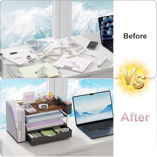 Wood Desk Organizers and Accessories with File Sorters & Catalog Racks - Image 2