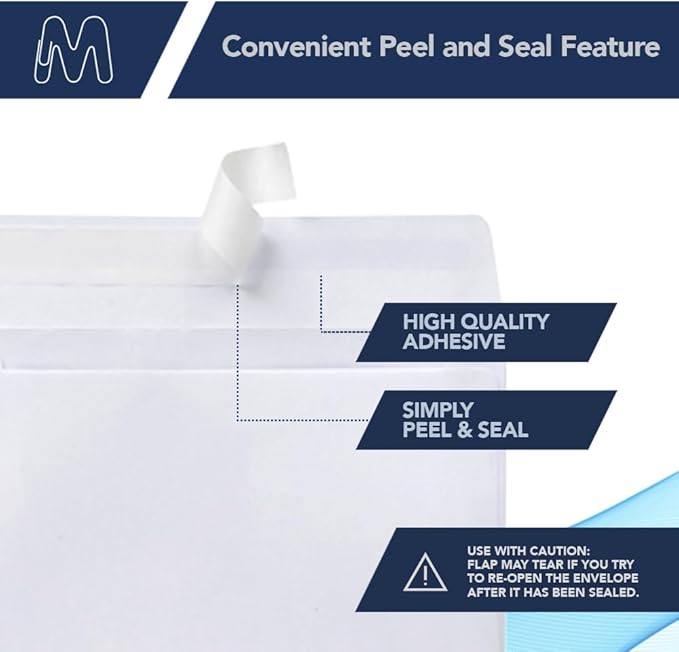MOS A4 White Envelopes 4.25 x 6.25 Inch 100 Pack — Self-Seal Heavyweight Invitation Envelopes for Greeting Cards, Card Making, RSVP, Wedding Invitations, Business Mailings