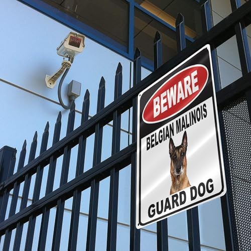 Beware Belgian Malinois Guard Dog Aluminum Composite Outdoor Sign 8" X12" Metal Security Notice For Yard, Fence, Porch, Property, And Business No Trespassing, Warning, Attack Dogs, Protection - Image 5