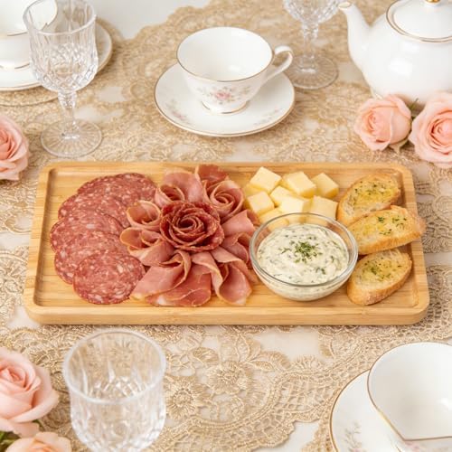VERTORGAN Bamboo Serving Tray,13.8x7.9 Inch Trays,Home Decor(Natural) - Image 3