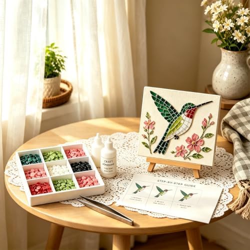 Garden Flowerpot Mosaic Art Kit Floral,Mosaic Art Kits for Adults，Style A - Image 4