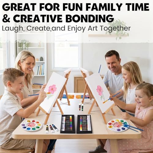 Set of 2 Acrylic Painting Kits for Adults and Couples, Sip and Paint Kit for Date Night, Acrylic Painting Kit with Canvas Boards and Easels, Professional Art Set for Couples, Families, Beginners - Image 6