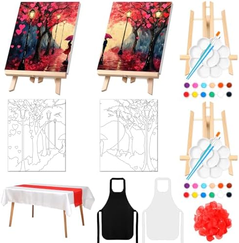 Zhanmai 2 Pack Sip and Paint Kit for Couples Date Night by Zhanmai
