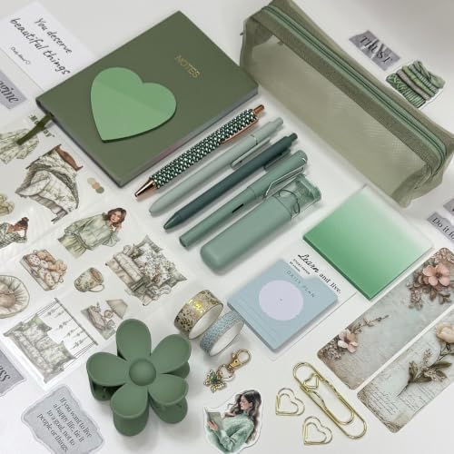 Premium Aesthetic Stationery Gift Set – 22 PCS Journal Box (Sage Green) - Image 2