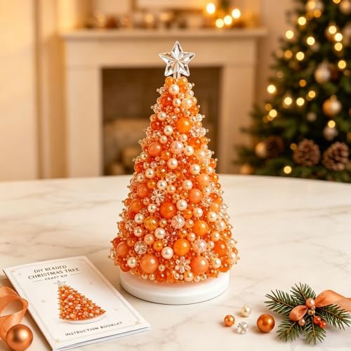 Craft Kits for Adults DIY Beaded Christmas Tree Indoor Desk Decorations Kit by CLNXMT