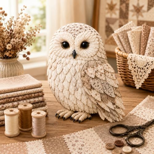 3D Patchwork Bird DIY Craft Kit, Home Wall Decor Gift, Stress Relief, Creative Handmade Art, Bird Design, Colorful, Delicate, Easy for Beginners, Unique Gift for Adults(Owl) by Unknown