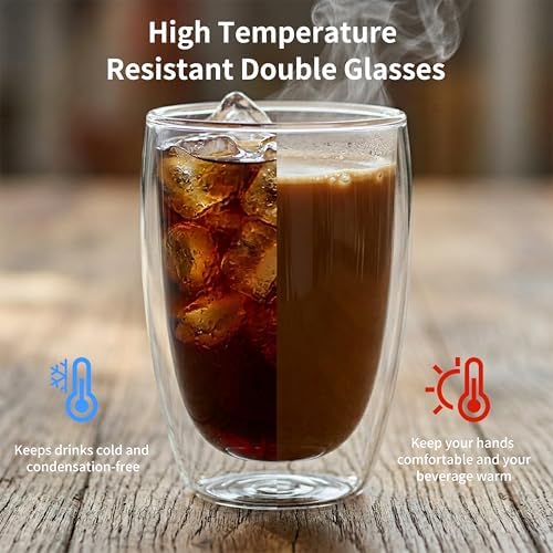 MESNEY 17 oz Double Wall Glass Coffee Mugs, Bulk Set of 48 - Image 4