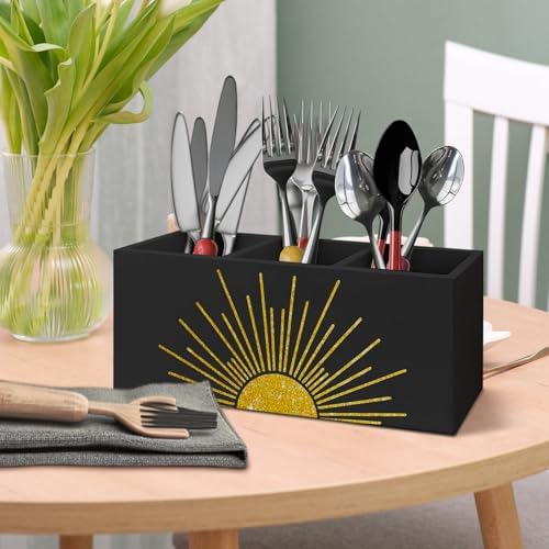 Boho Sunshine Pen Pencil Holder for Desk, Boho Office Decor, Gold Minimalist Sun Sunshine Sunrise Sunset Decorative Sign for Home Office Desk Tabletop Decor - Image 6